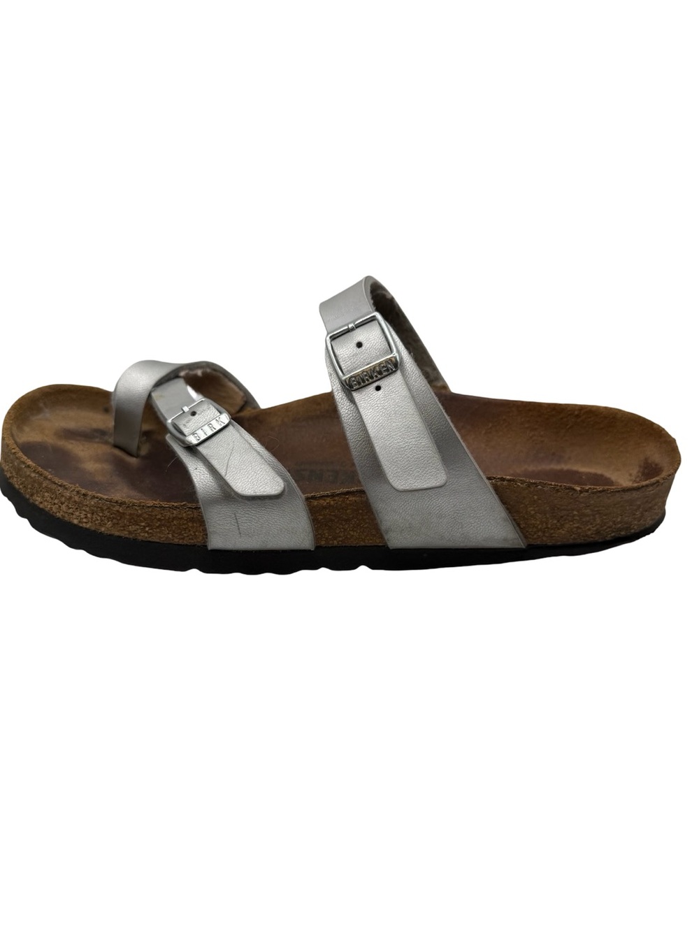 Birkenstock | Women’s  Silver Two-Strap Arizona Sandals | 6 (37)